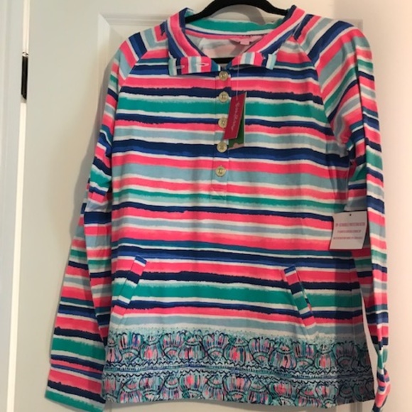 Lilly Pulitzer Tops - Lilly Pulitzer NWOT Captain Popover Sandy Shell Stripe